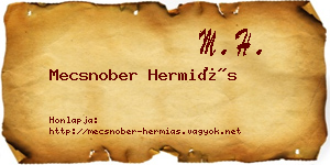 Mecsnober Hermiás névjegykártya